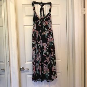 Midi Tropical halter dress- size 8